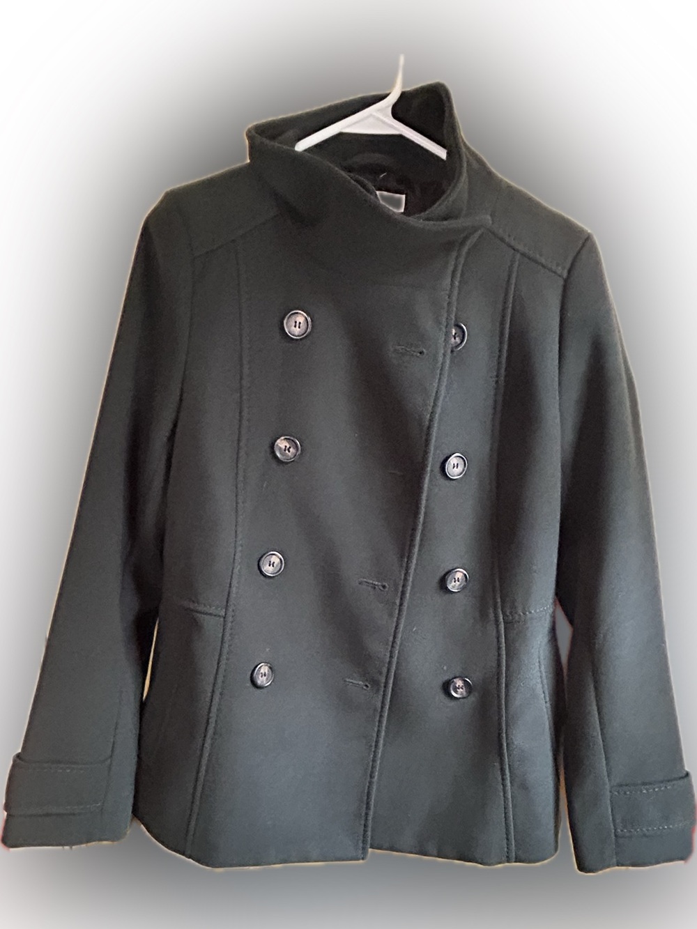 H&M Black Double-Breasted Pea Coat